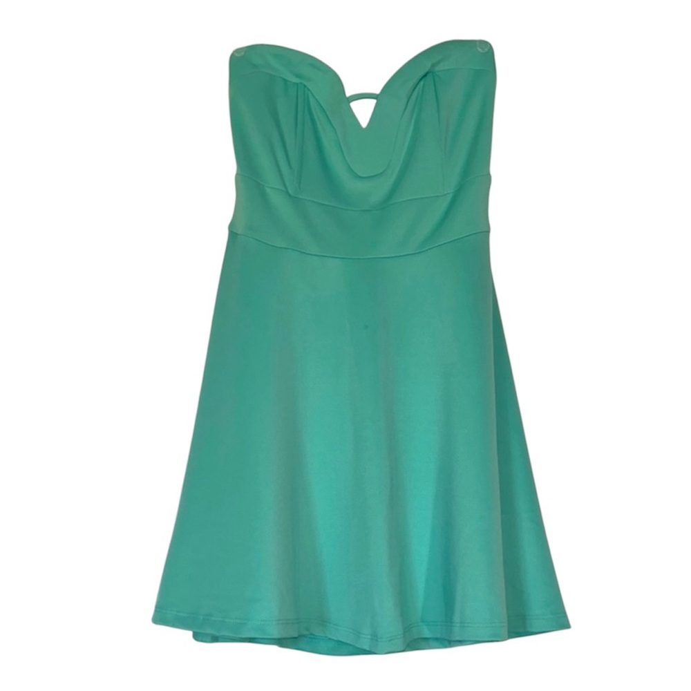 Strapless Turquoise Mini Dress